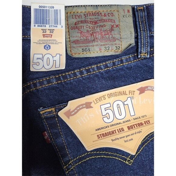 Levi's Men's 501 Original Fit Straight-leg Button-fly Jeans - Picture 5 of 6